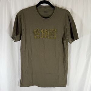5.11 Tactical T Shirt Men's Medium Green Short Sleeve Crew Neck Cotton Blend